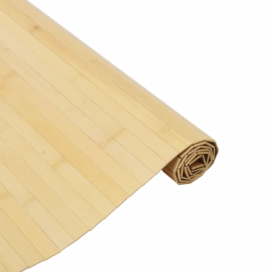 Tapis rectangulaire naturel clair 80x200 cm bambou - 4