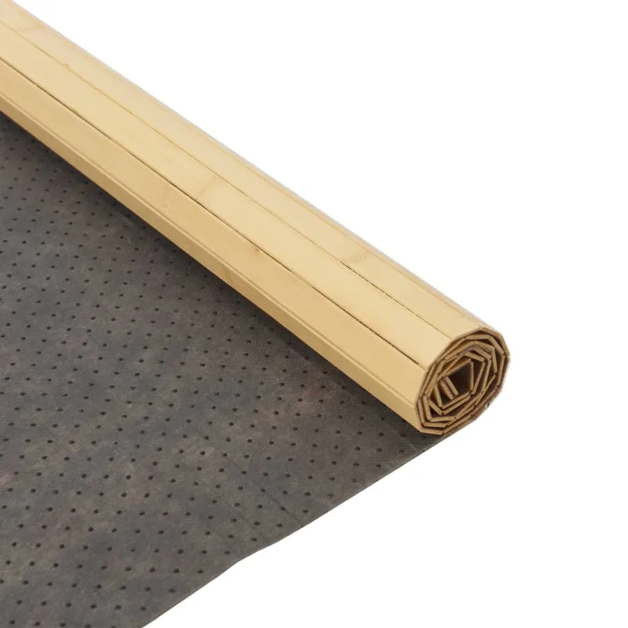 Tapis rectangulaire naturel clair 80x200 cm bambou - 5