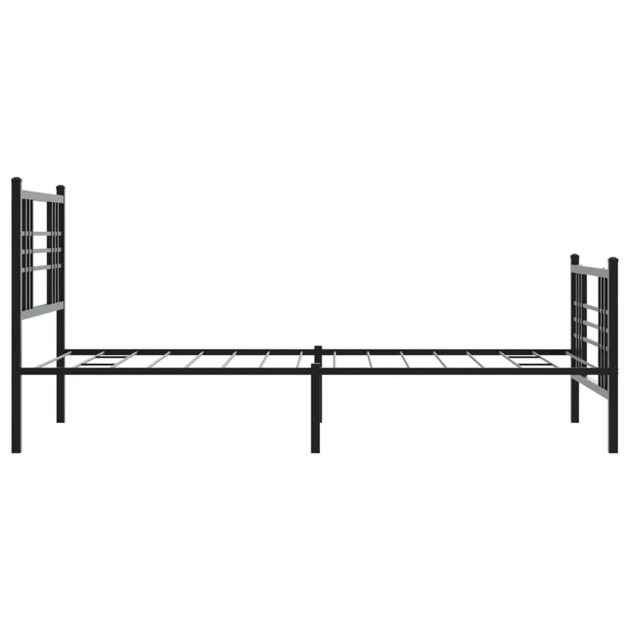 Cadre de lit métal sans matelas avec pied de lit noir 90x200 cm - 5