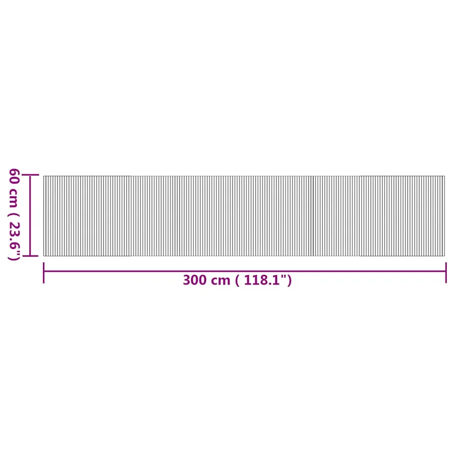 Tapis rectangulaire naturel 60x300 cm bambou - 8