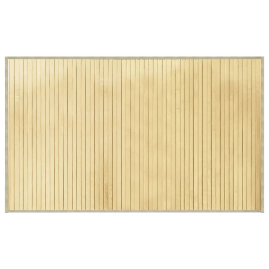 Tapis rectangulaire naturel clair 60x100 cm bambou - 2