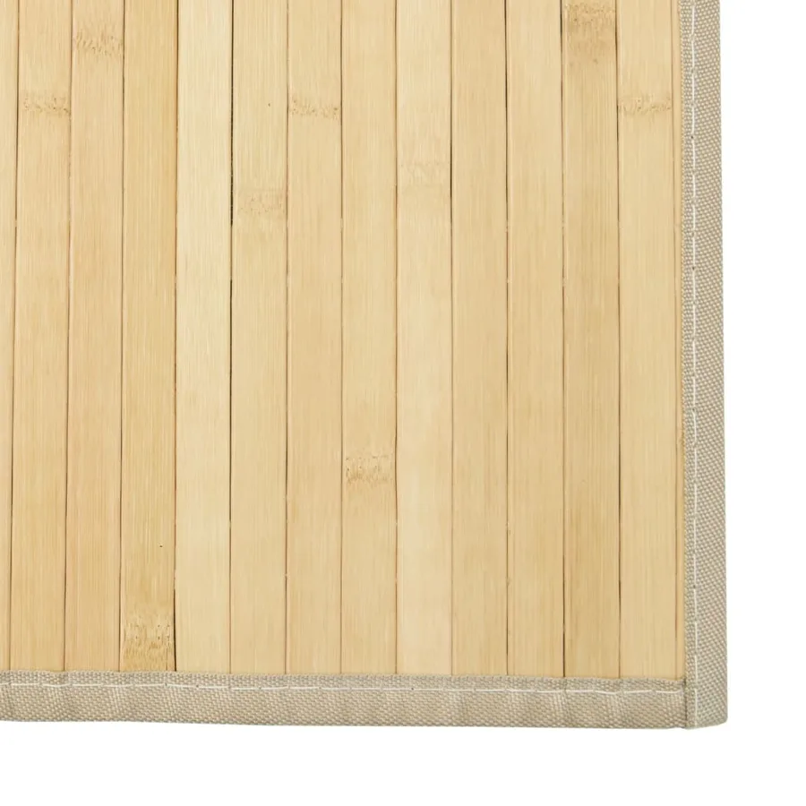 Tapis rectangulaire naturel clair 60x100 cm bambou - 6