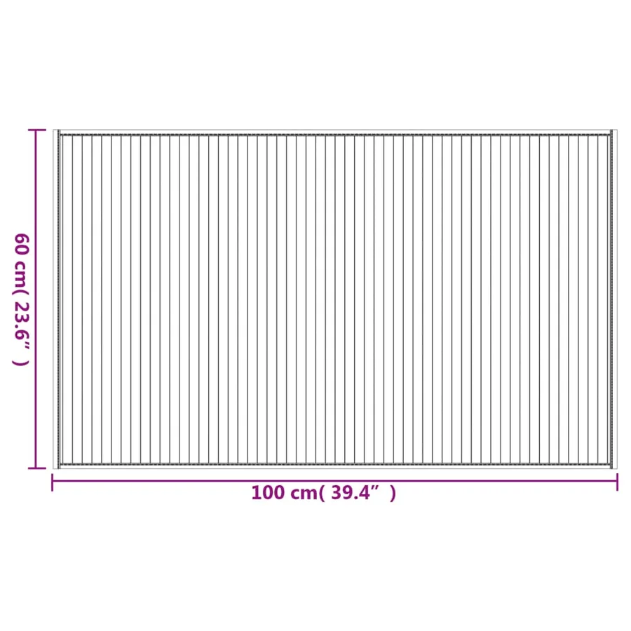 Tapis rectangulaire naturel clair 60x100 cm bambou - 8