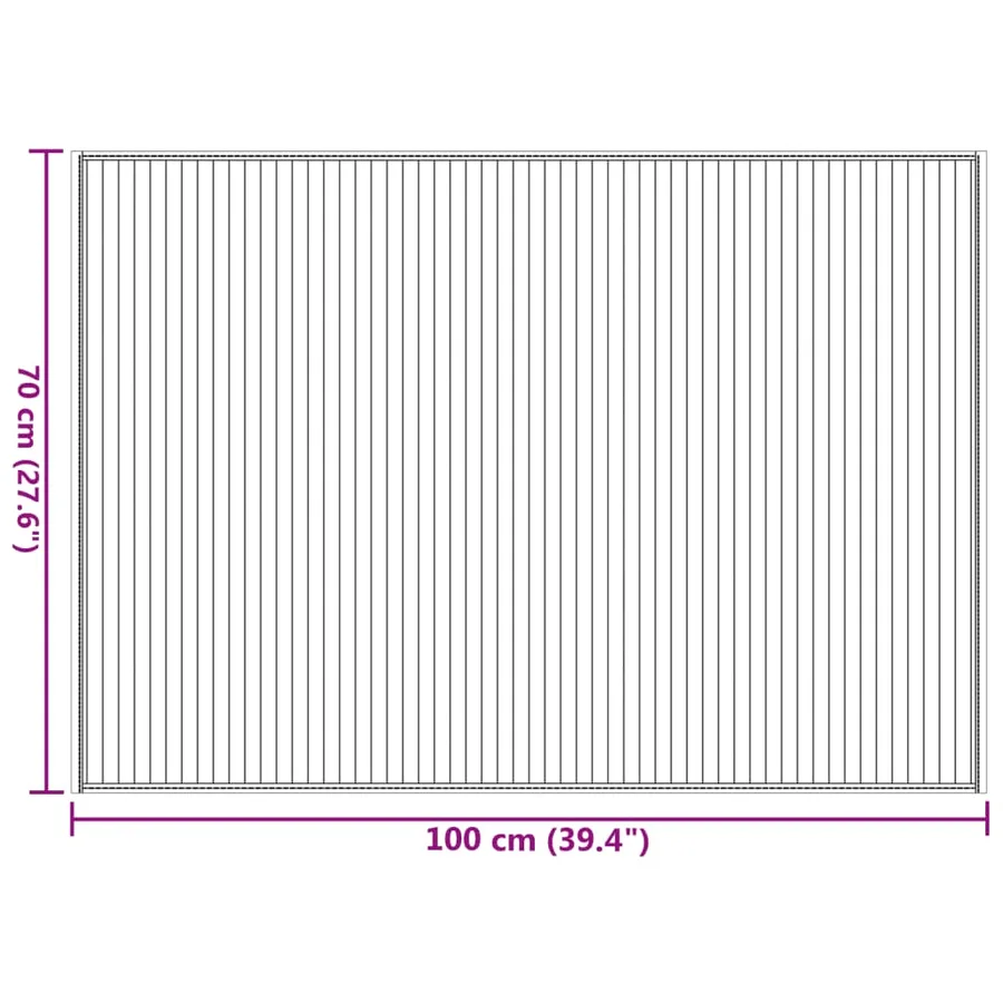 Tapis rectangulaire naturel clair 70x100 cm bambou - 8