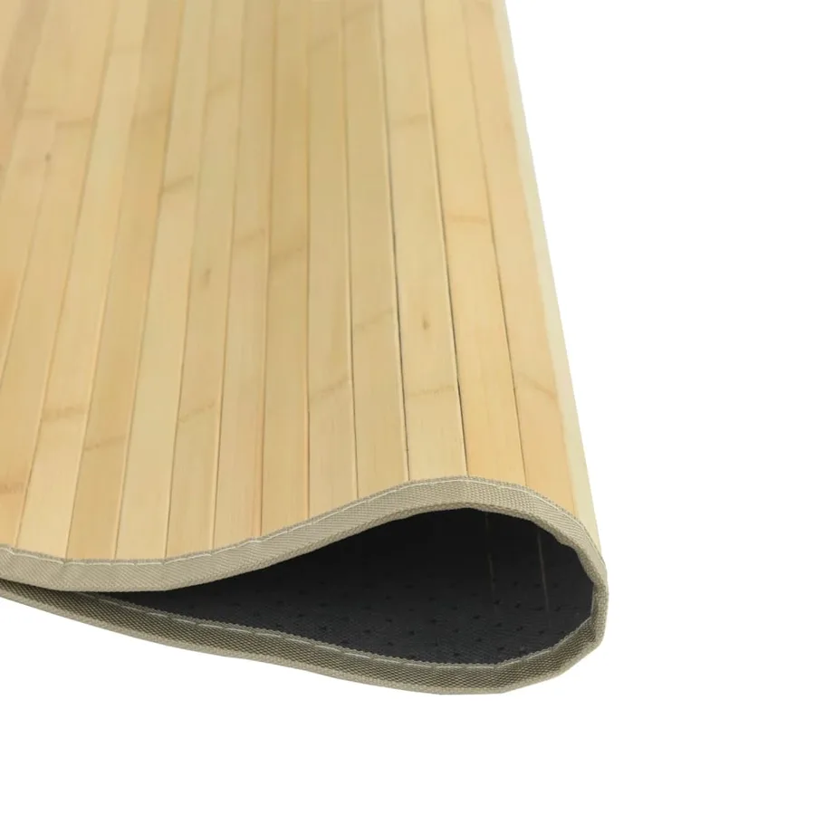 Tapis rond naturel clair 80 cm bambou - 4