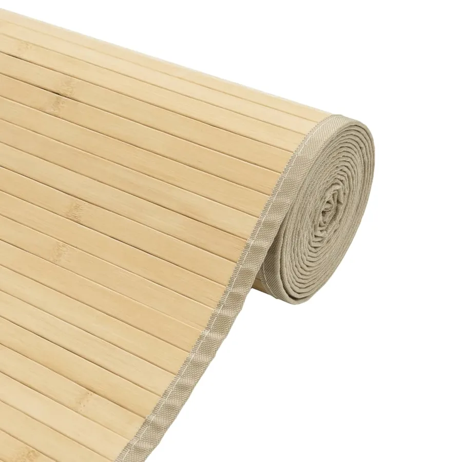 Tapis rectangulaire naturel clair 100x400 cm bambou - 4
