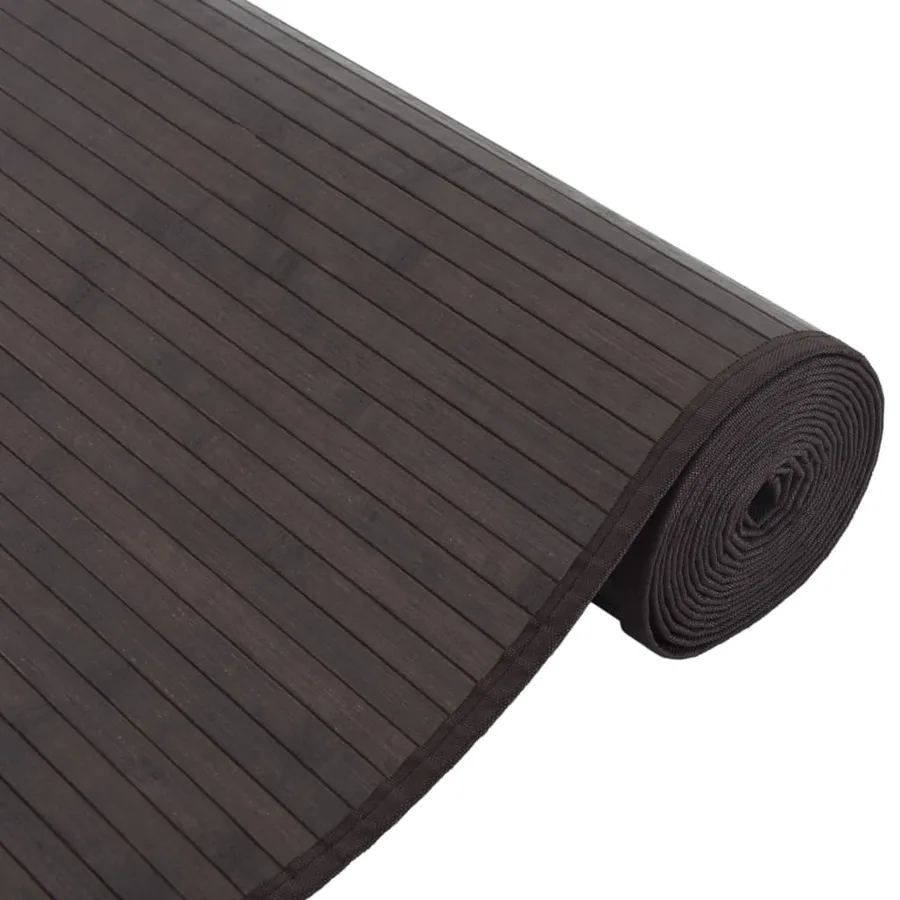 Tapis rectangulaire marron foncé 80x500 cm bambou - 4