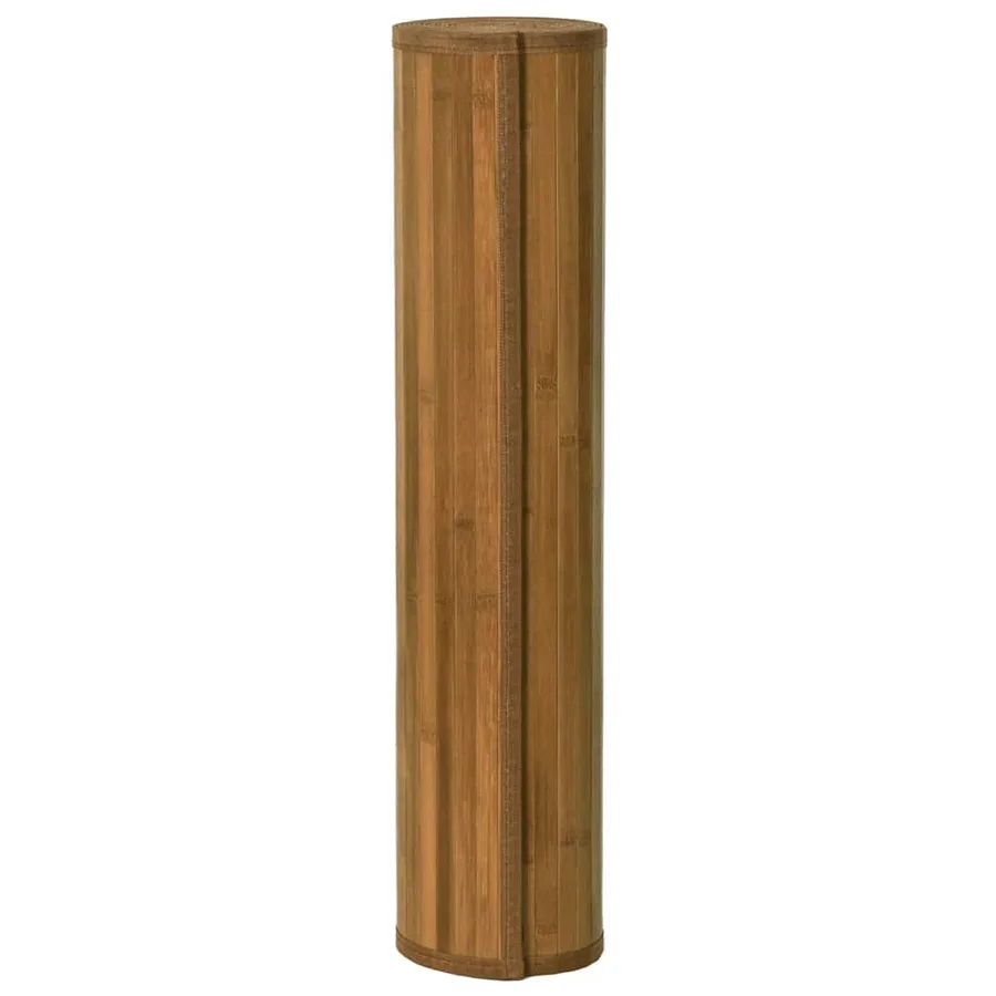 Tapis rectangulaire marron 80x200 cm bambou - 3