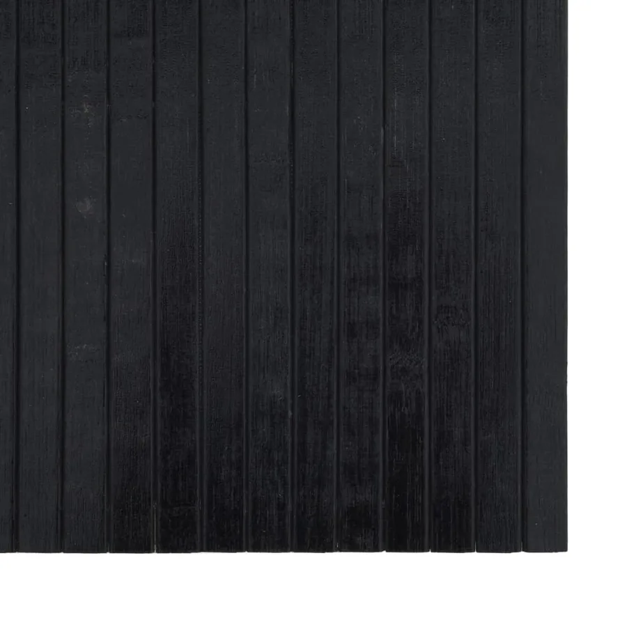Tapis rectangulaire noir 100x300 cm bambou - 6