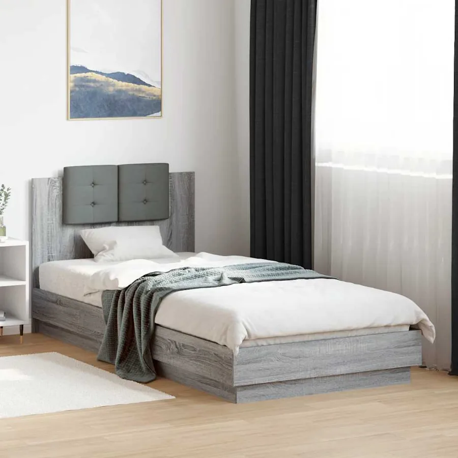 Cadre de lit sans matelas sonoma gris 90x200 cm