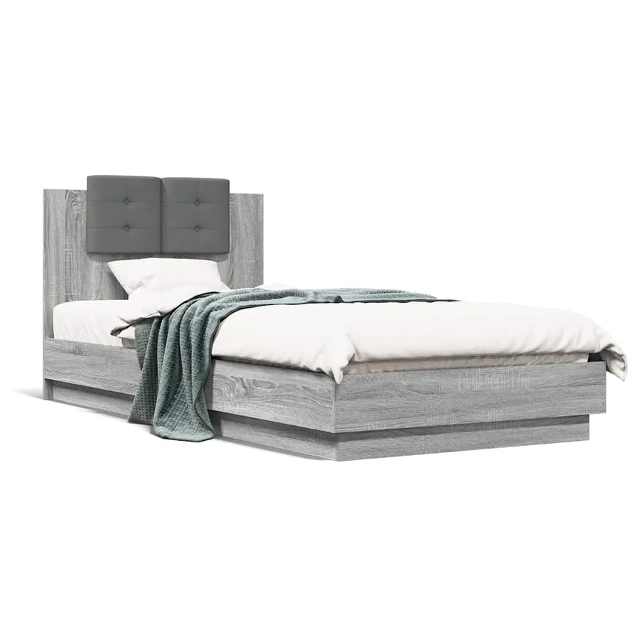 Cadre de lit sans matelas sonoma gris 90x200 cm - 2