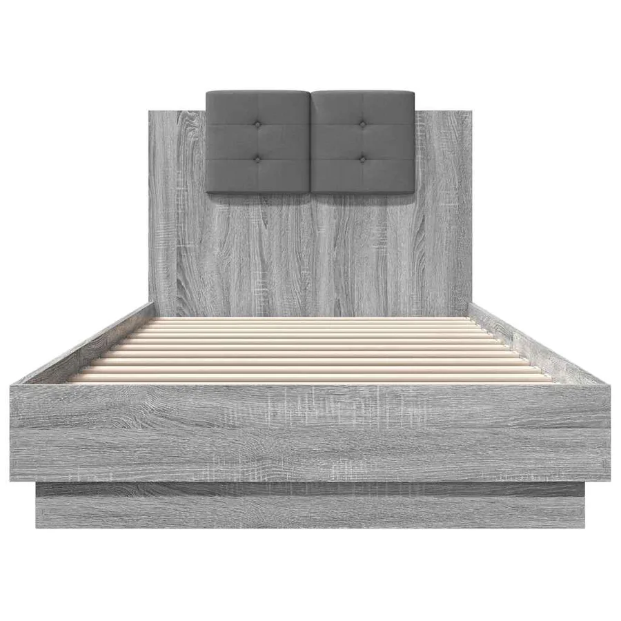 Cadre de lit sans matelas sonoma gris 90x200 cm - 4