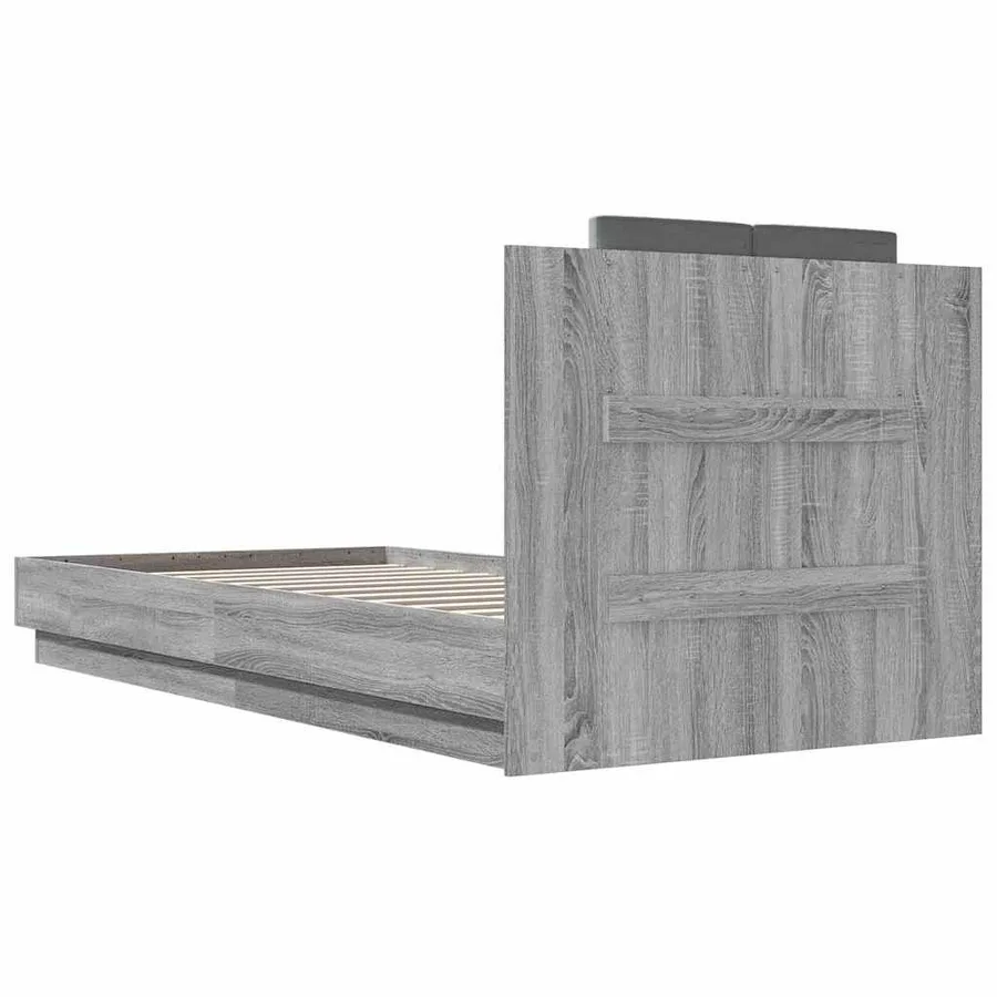 Cadre de lit sans matelas sonoma gris 90x200 cm - 6