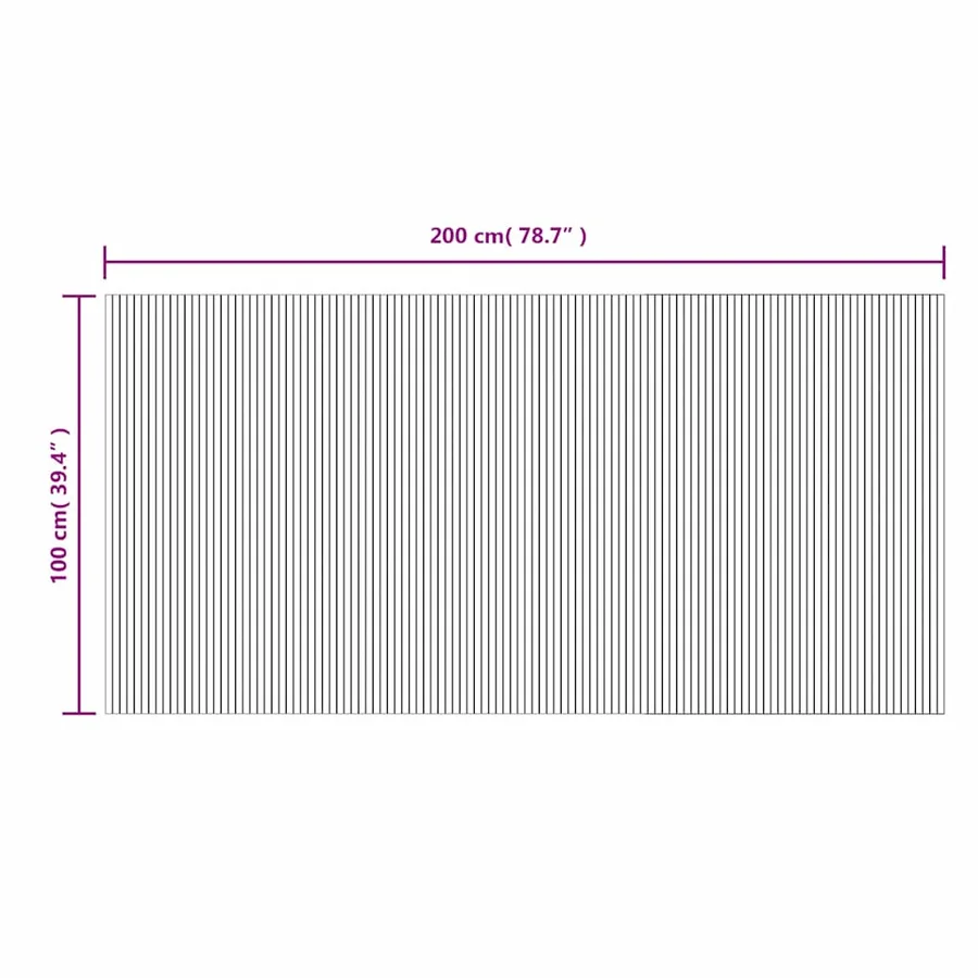 Tapis rectangulaire marron 100x200 cm bambou - 8