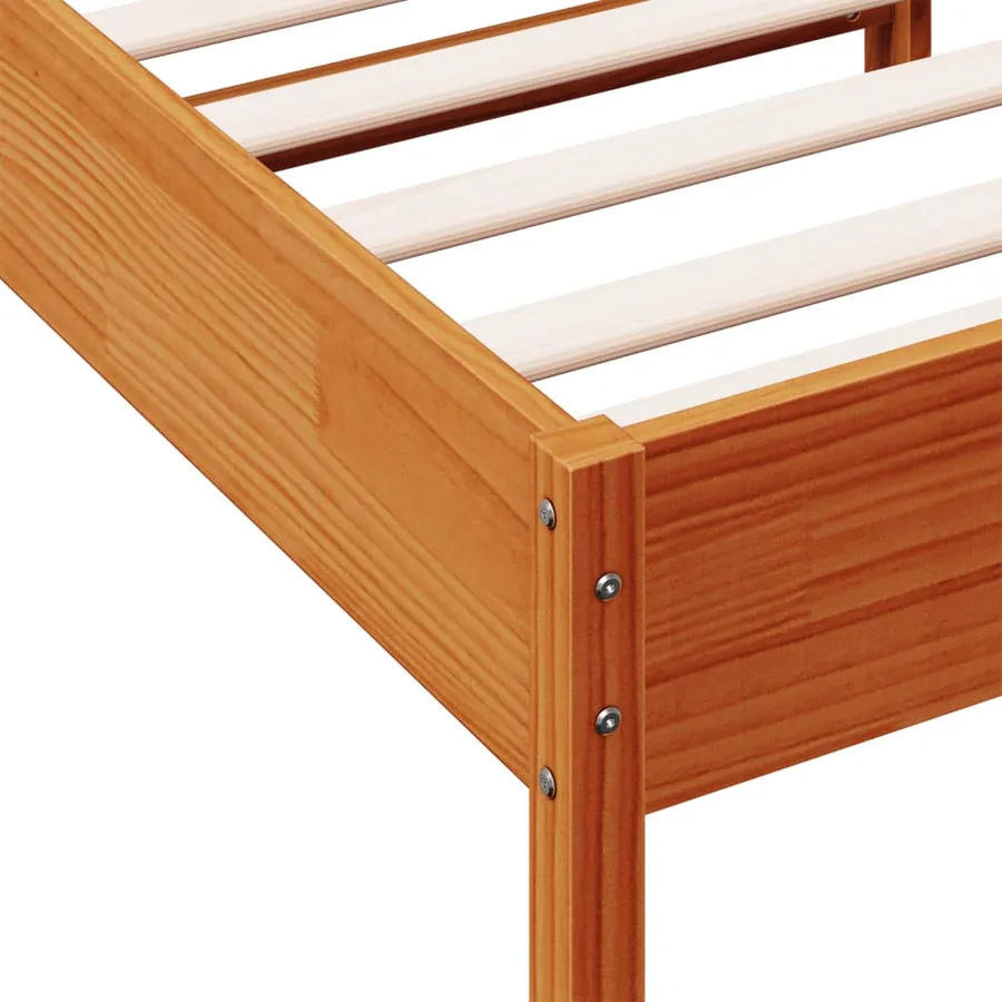 Cadre de lit sans matelas cire marron 90x200 cm bois pin massif - 7