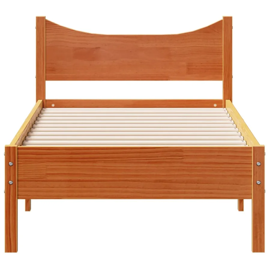 Cadre de lit sans matelas cire marron 90x190 cm bois pin massif - 4
