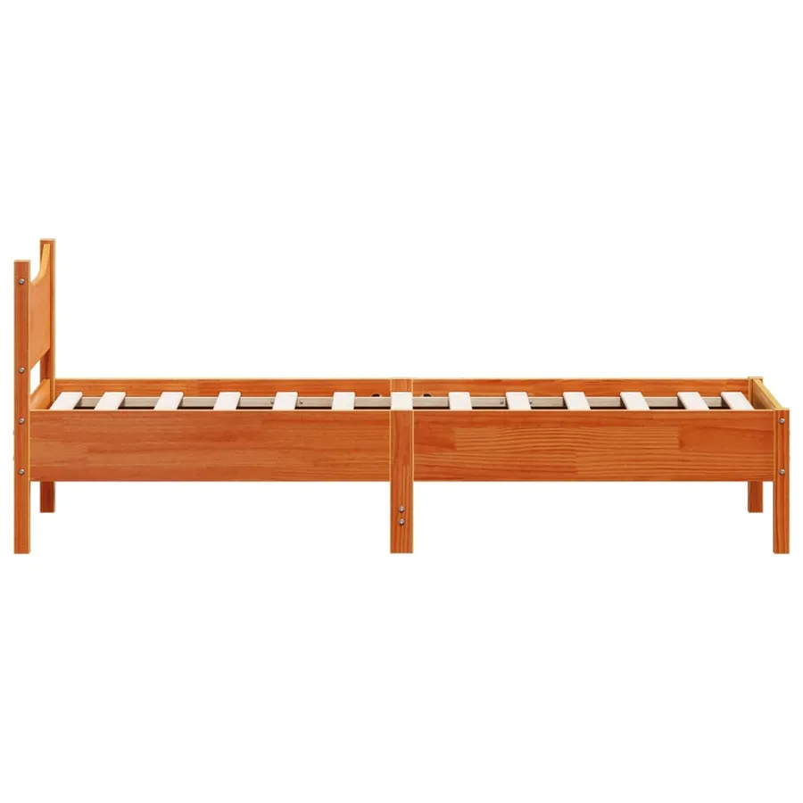 Cadre de lit sans matelas cire marron 90x190 cm bois pin massif - 5