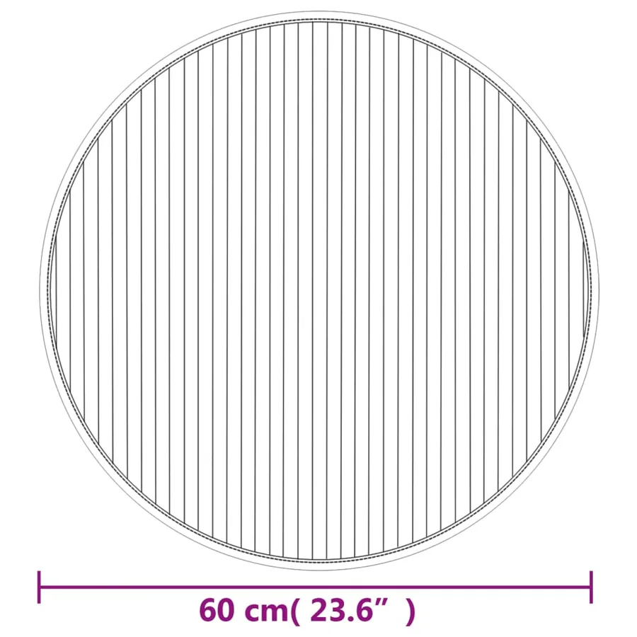 Tapis rond gris 60 cm bambou - 8