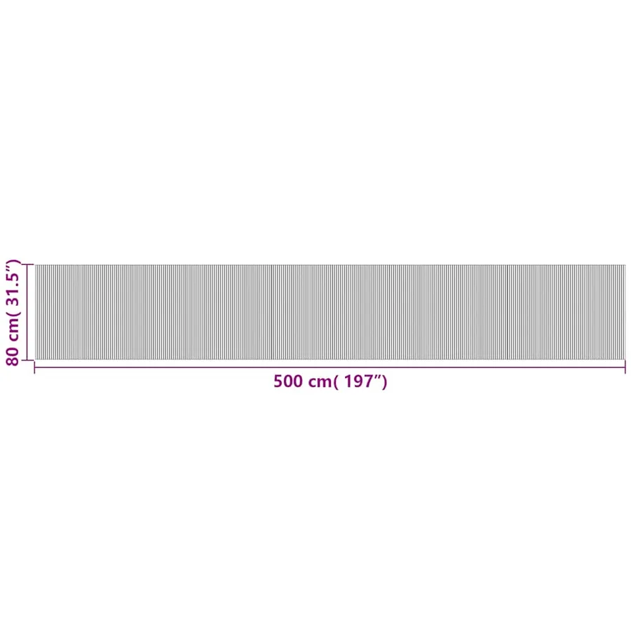 Tapis rectangulaire marron 80x500 cm bambou - 8