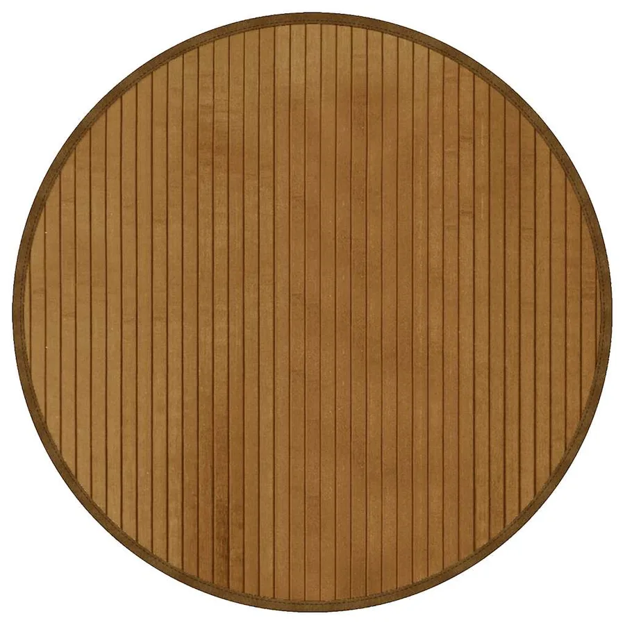 Tapis rond marron 60 cm bambou - 2