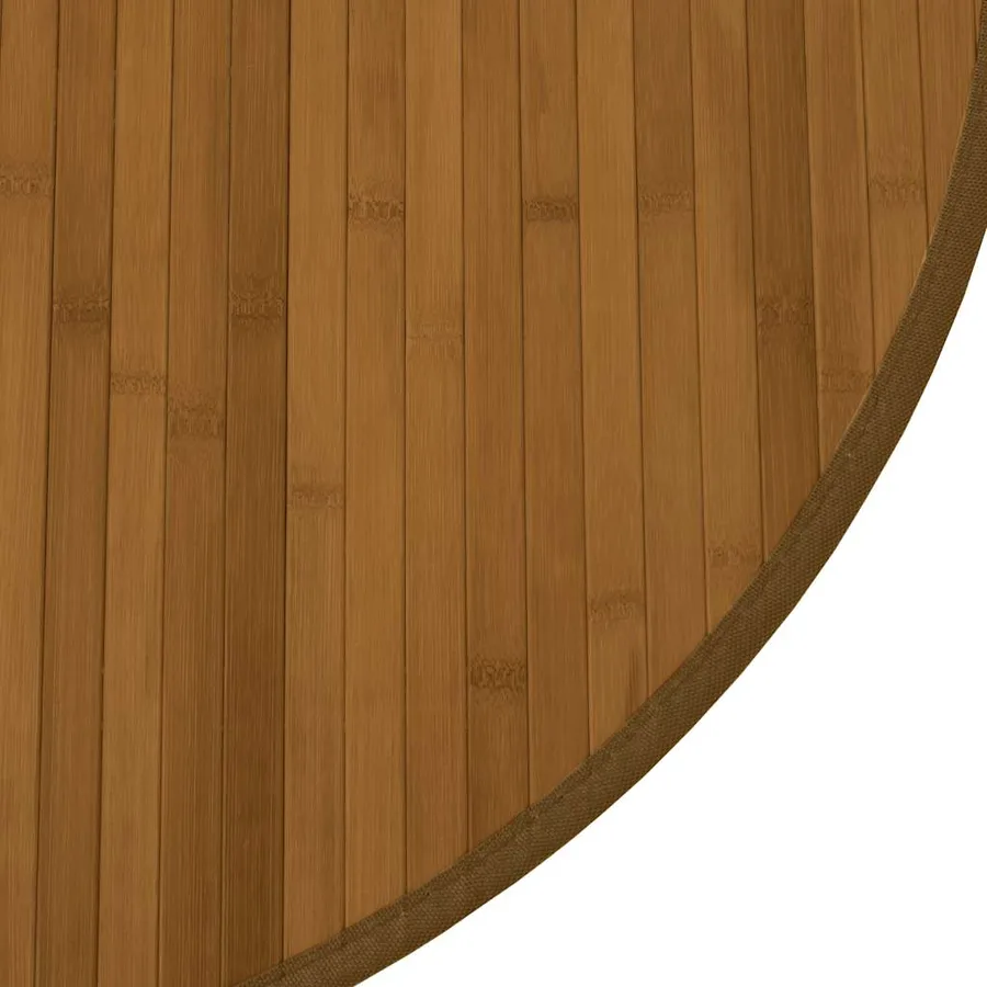 Tapis rond marron 60 cm bambou - 6