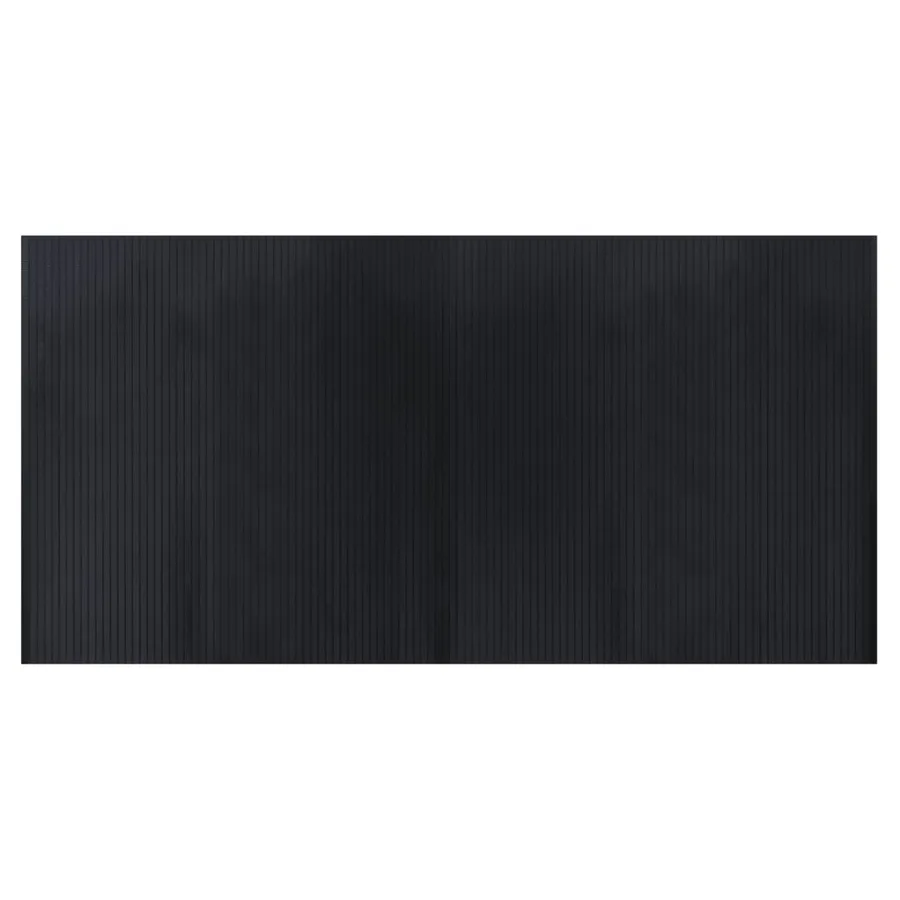Tapis rectangulaire noir 100x200 cm bambou - 2