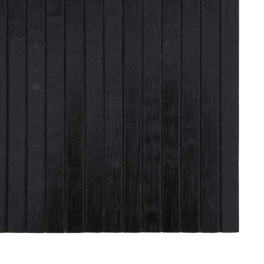 Tapis rectangulaire noir 100x200 cm bambou - 6