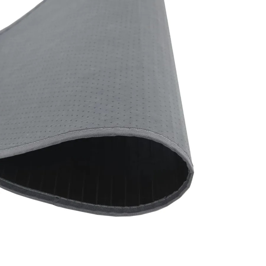 Tapis rond gris 100 cm bambou - 5