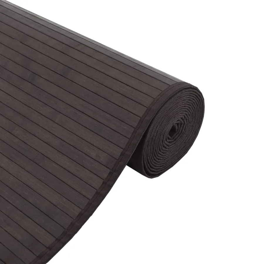 Tapis rectangulaire marron foncé 70x1000 cm bambou - 4
