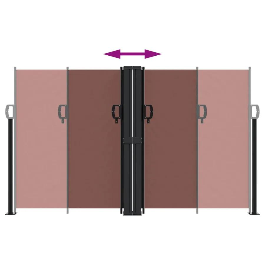 Auvent latéral rétractable marron 140x1200 cm - 5