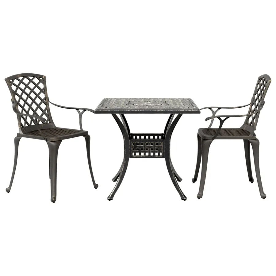 Ensemble de bistrot 3 pcs bronze aluminium coulé - 2