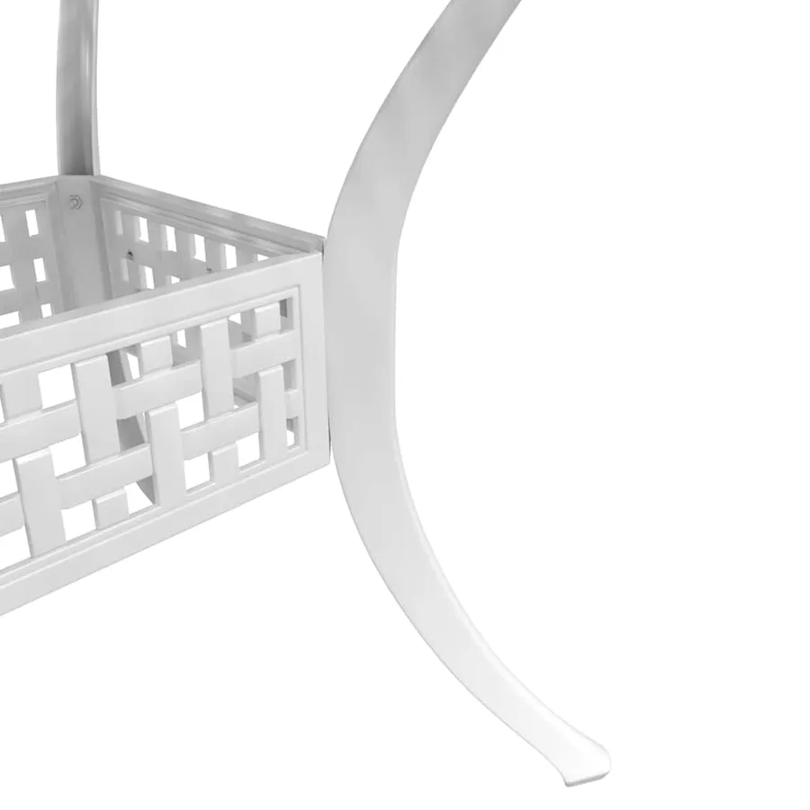 Ensemble de bistro 3 pcs blanc aluminium coulé - 5