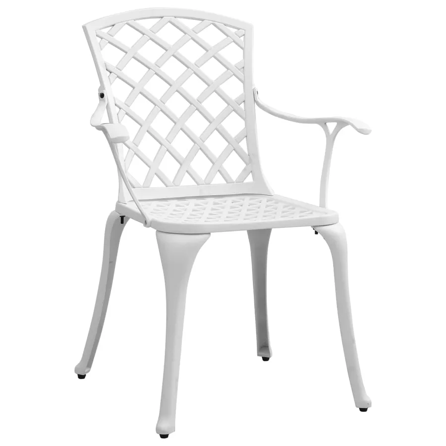 Ensemble de bistro 3 pcs blanc aluminium coulé - 7