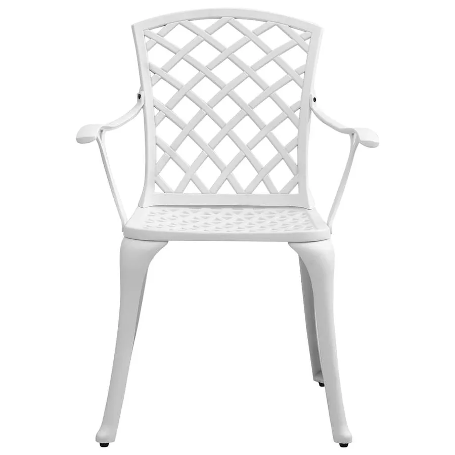 Ensemble de bistro 3 pcs blanc aluminium coulé - 8