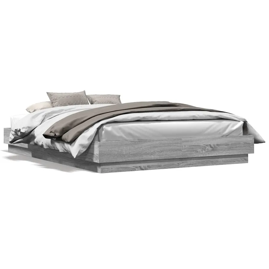 Cadre de lit sans matelas sonoma gris 120x200 cm - 2