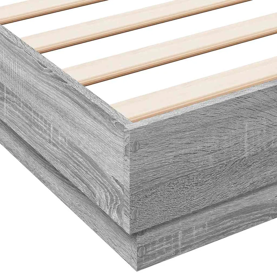 Cadre de lit sans matelas sonoma gris 120x200 cm - 7