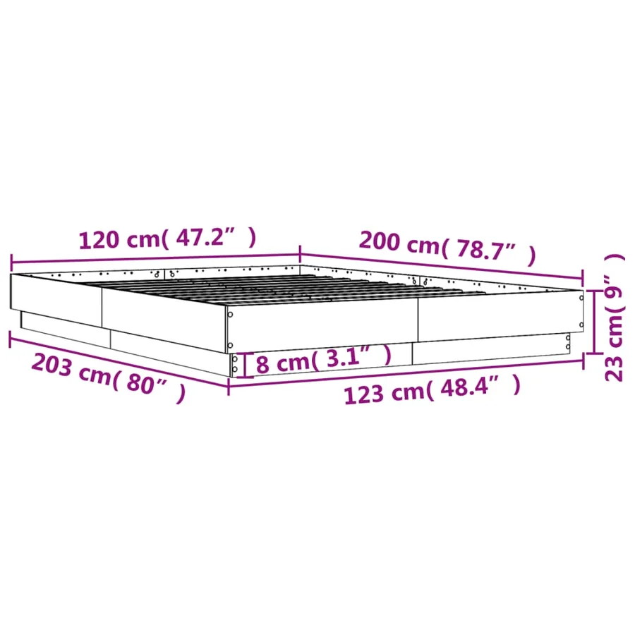 Cadre de lit sans matelas blanc 120x200 cm - 9