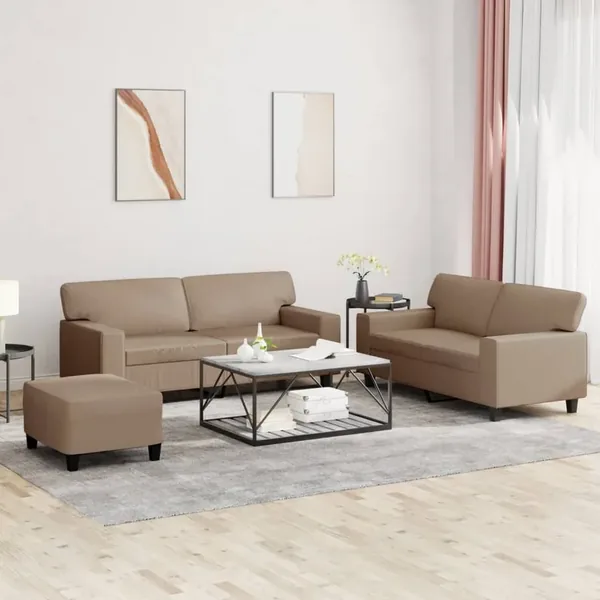 Ensemble de canapés 3 pcs cappuccino similicuir