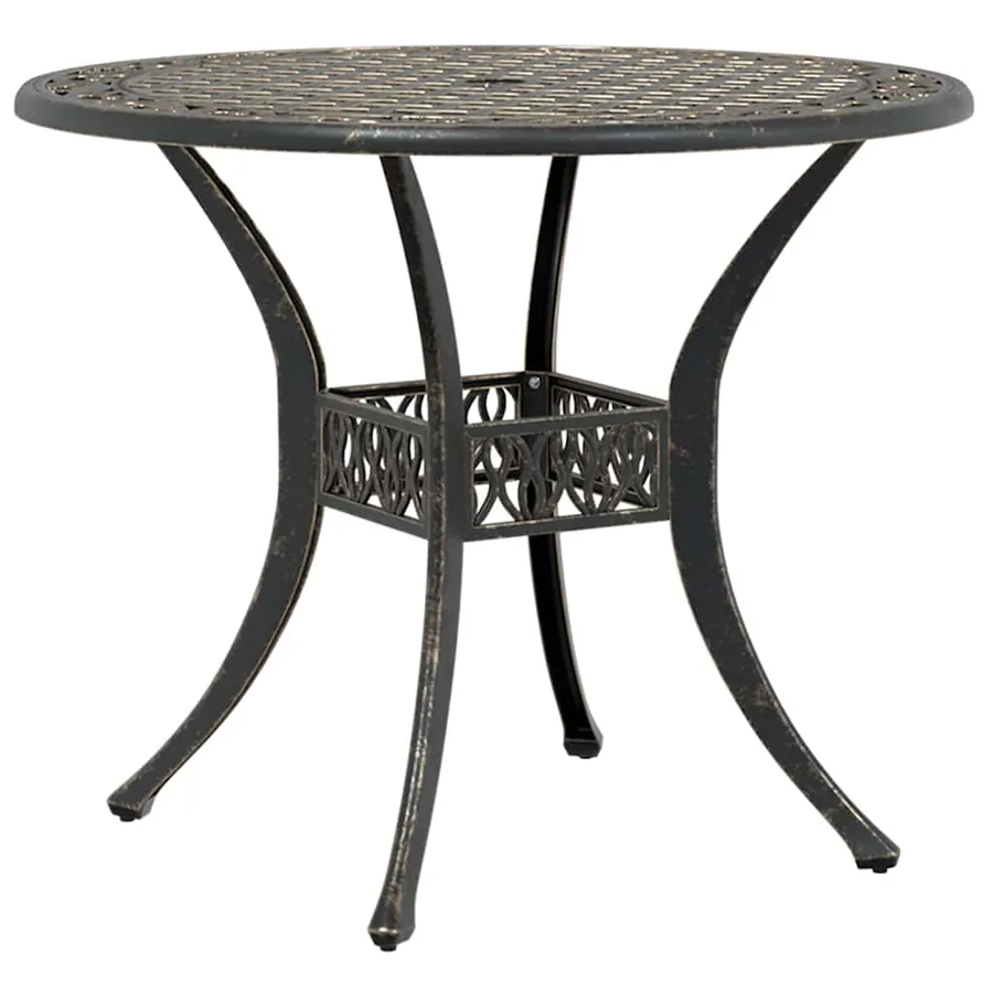 Ensemble manger de jardin 5 pcs bronze aluminium coulé - 3