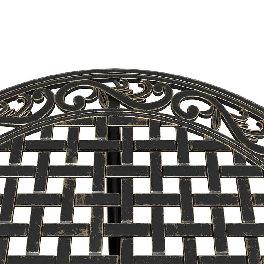 Ensemble manger de jardin 5 pcs bronze aluminium coulé - 6