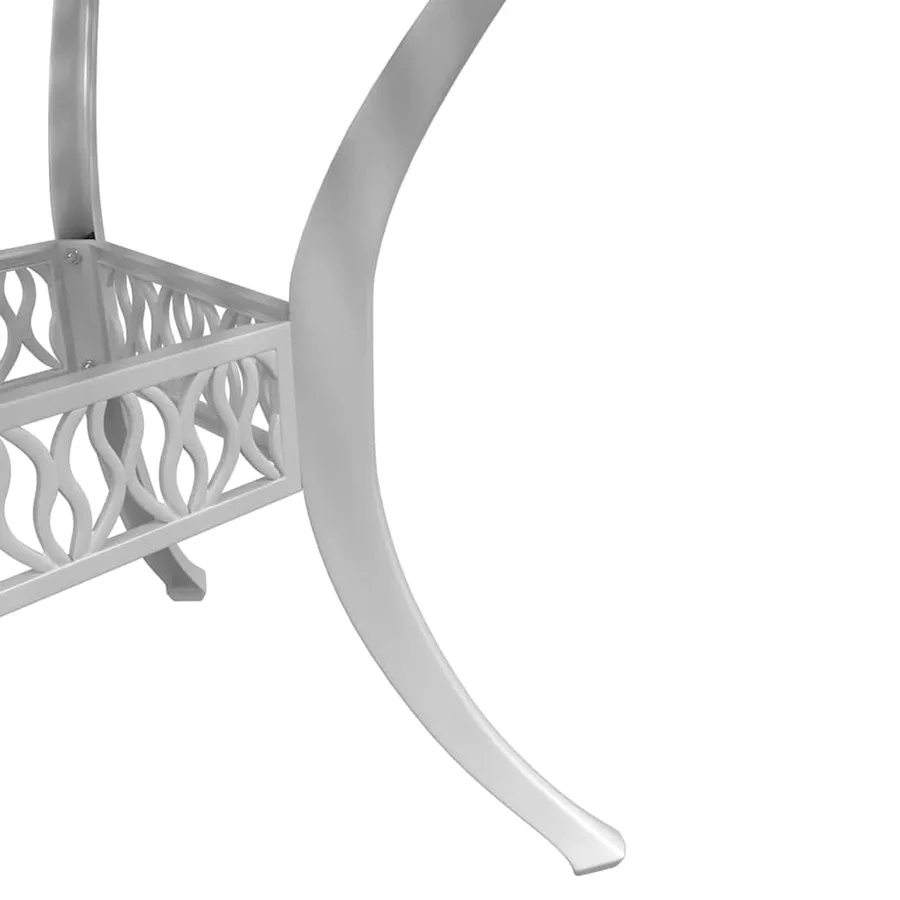 Ensemble de bistro 3 pcs blanc aluminium coulé - 5