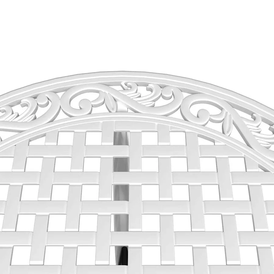 Ensemble de bistro 3 pcs blanc aluminium coulé - 6