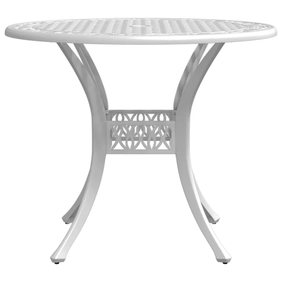 Table de jardin blanc Ø90x75 cm aluminium coulé - 6