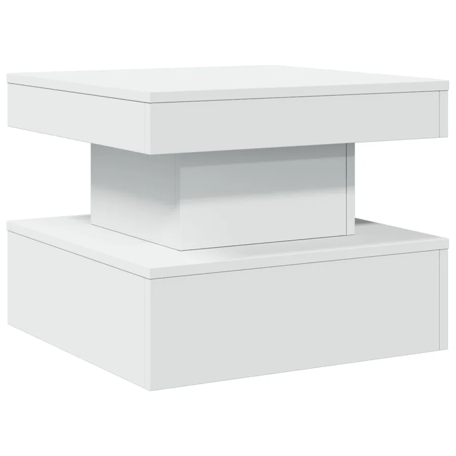 Table basse avec lumières LED blanc 50x50x40 cm - 3