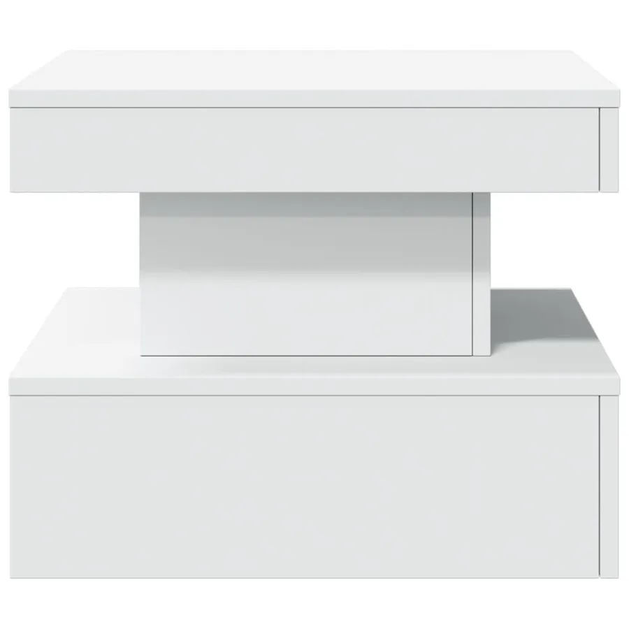 Table basse avec lumières LED blanc 50x50x40 cm - 7