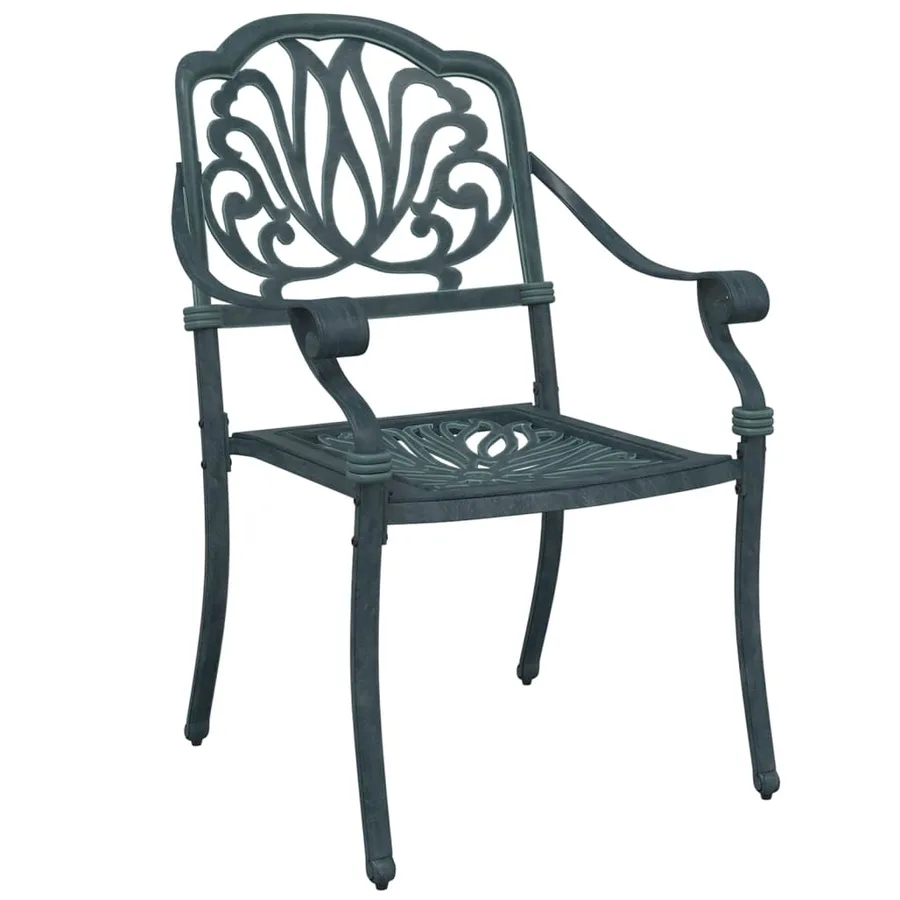 Ensemble à manger de jardin 5 pcs vert aluminium coulé - 7