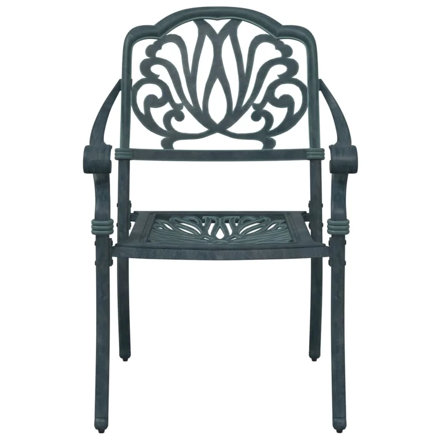 Ensemble à manger de jardin 5 pcs vert aluminium coulé - 8
