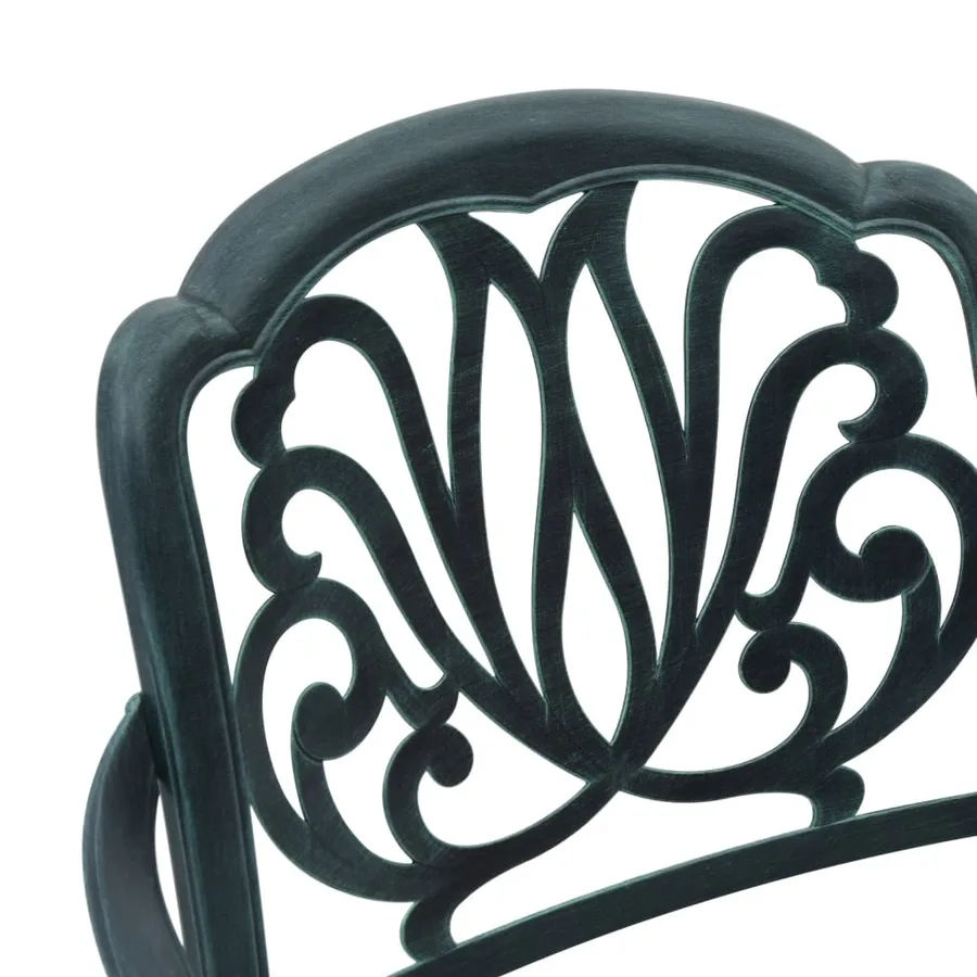 Ensemble à manger de jardin 5 pcs vert aluminium coulé - 9