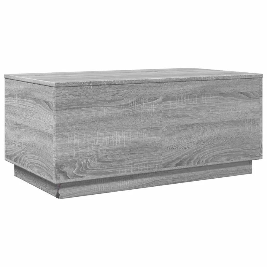Table basse avec lumières LED gris sonoma 90x50x40 cm - 9