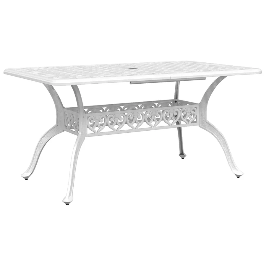 Ensemble à manger de jardin 5 pcs blanc aluminium coulé - 3